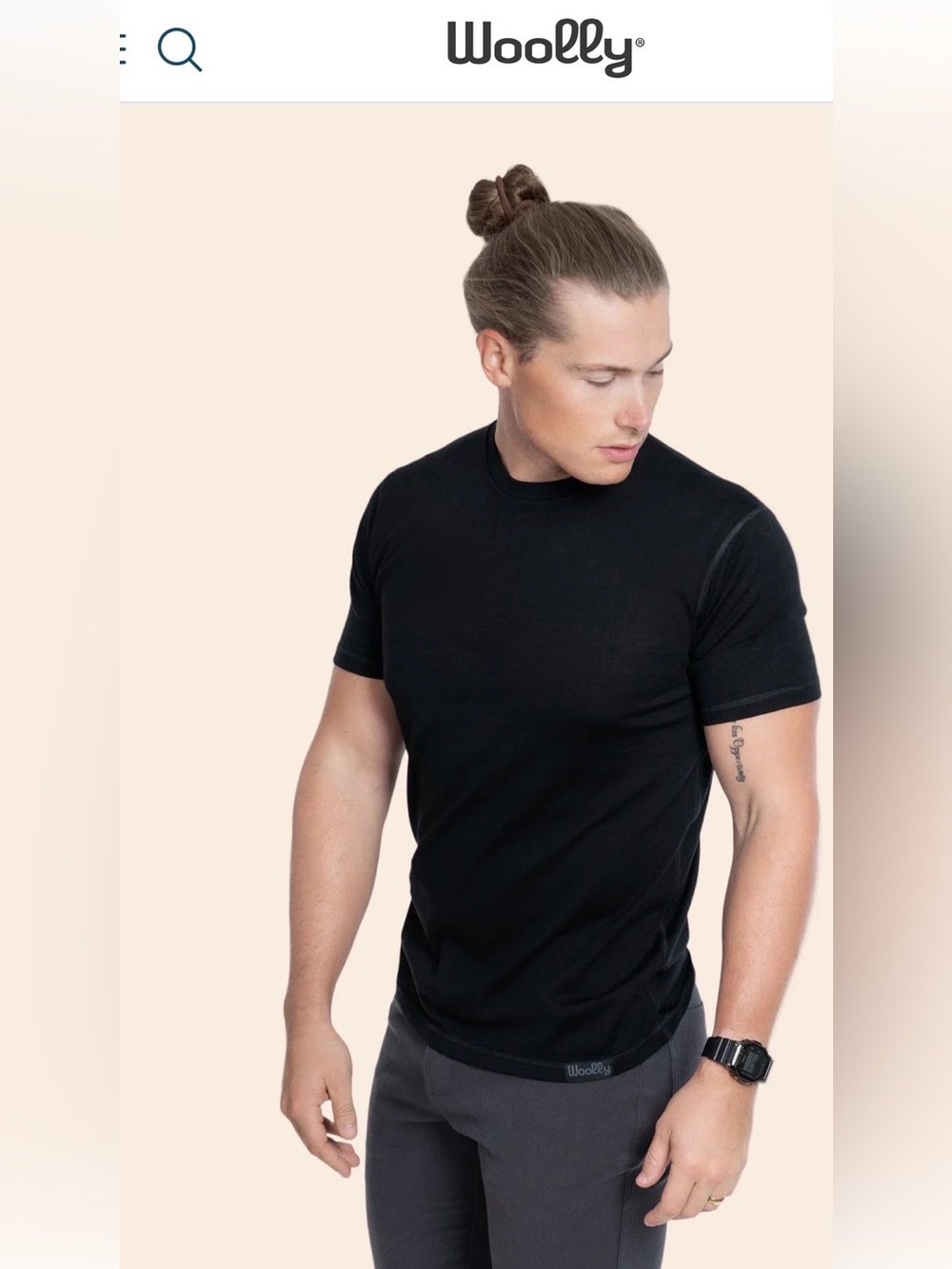 Woolly Everyday Crew Tee Merino Wool 100% , Large